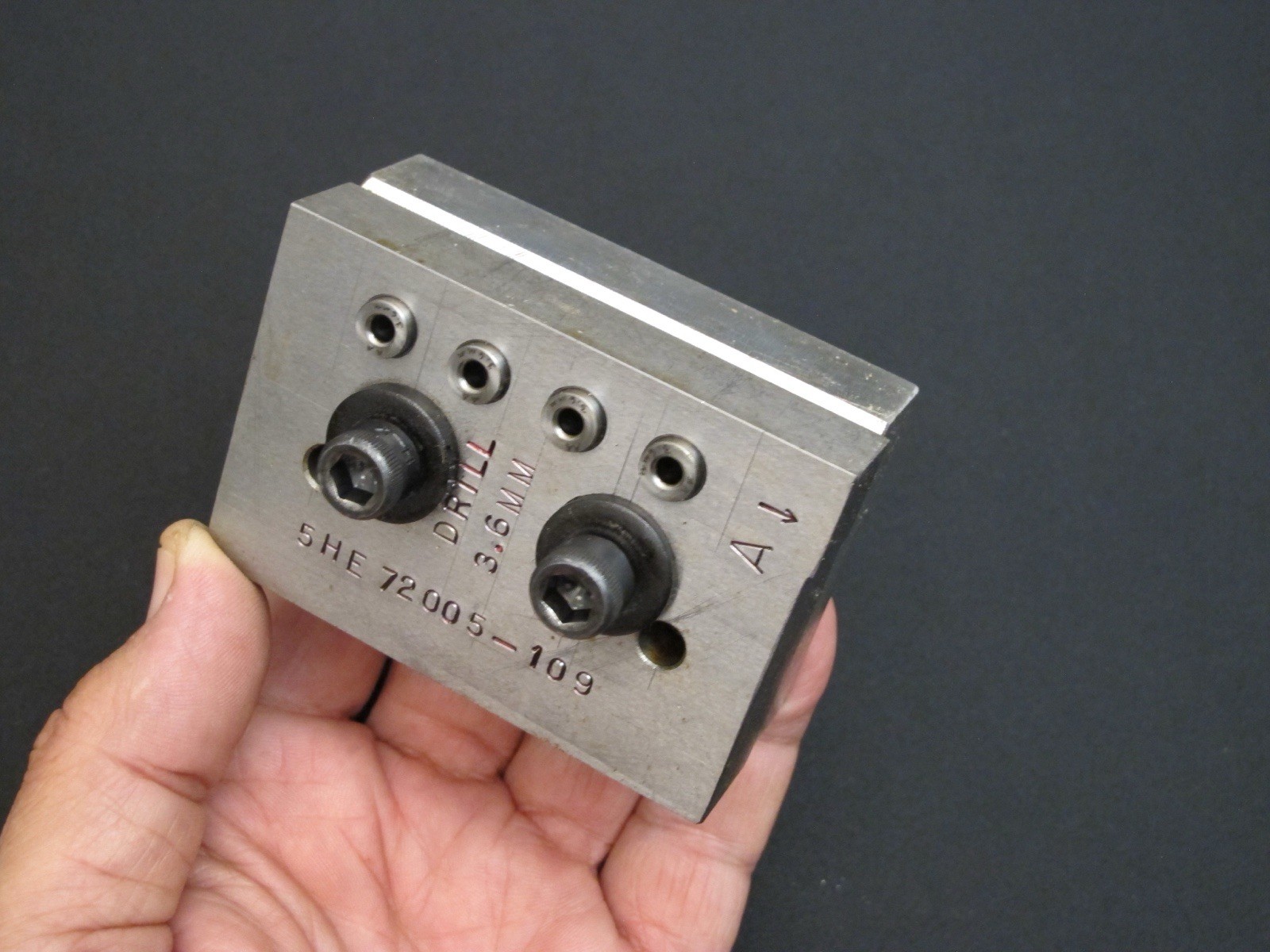 Vtg Machinist Precision 3.6mm Drill Jig Fixture Tooling Block 5HE 72005-109 Tool
