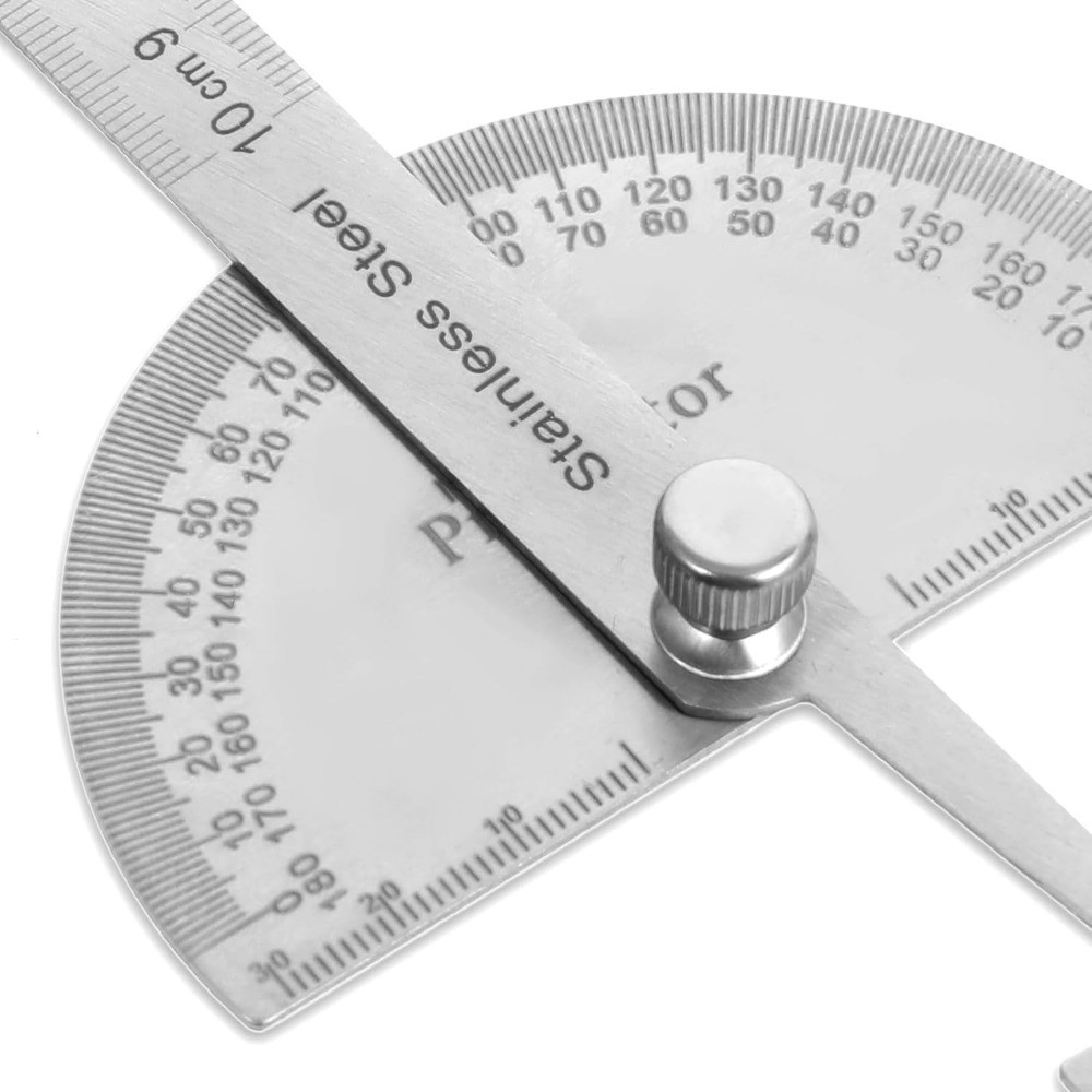 Stainless Steel Angle Protractor Miter Protractor Angle Finder 0-180 Degrees 10