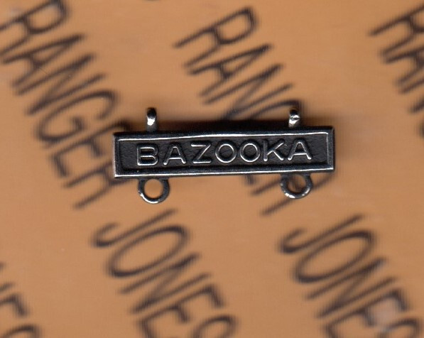 US Army Marine Corps Marksmanship BAZOOKA brushed hanger tab badge BAZ BSB