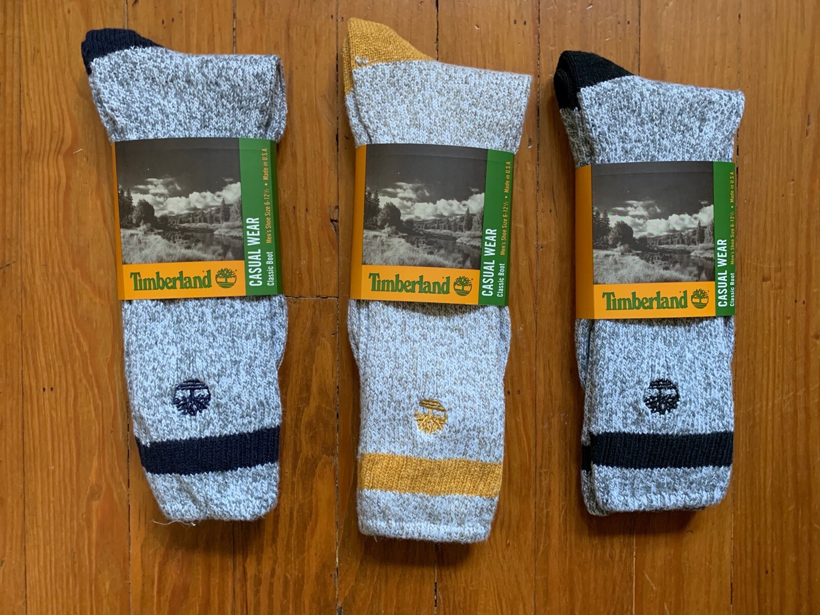 Vtg. Timberland Mens Classic Boot Rag Socks USA Made Deadstock 1 Pr. NWT