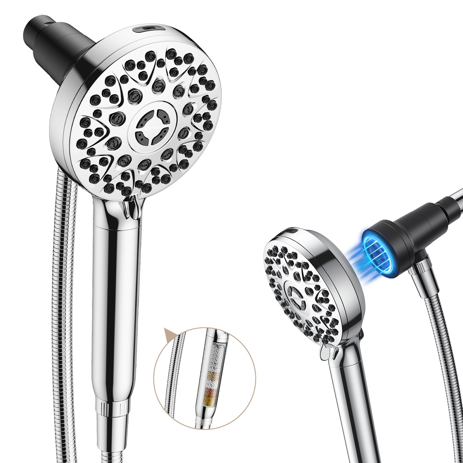 Magnetic Handheld Shower Head 7 Modes High Pressure Filtered Massage