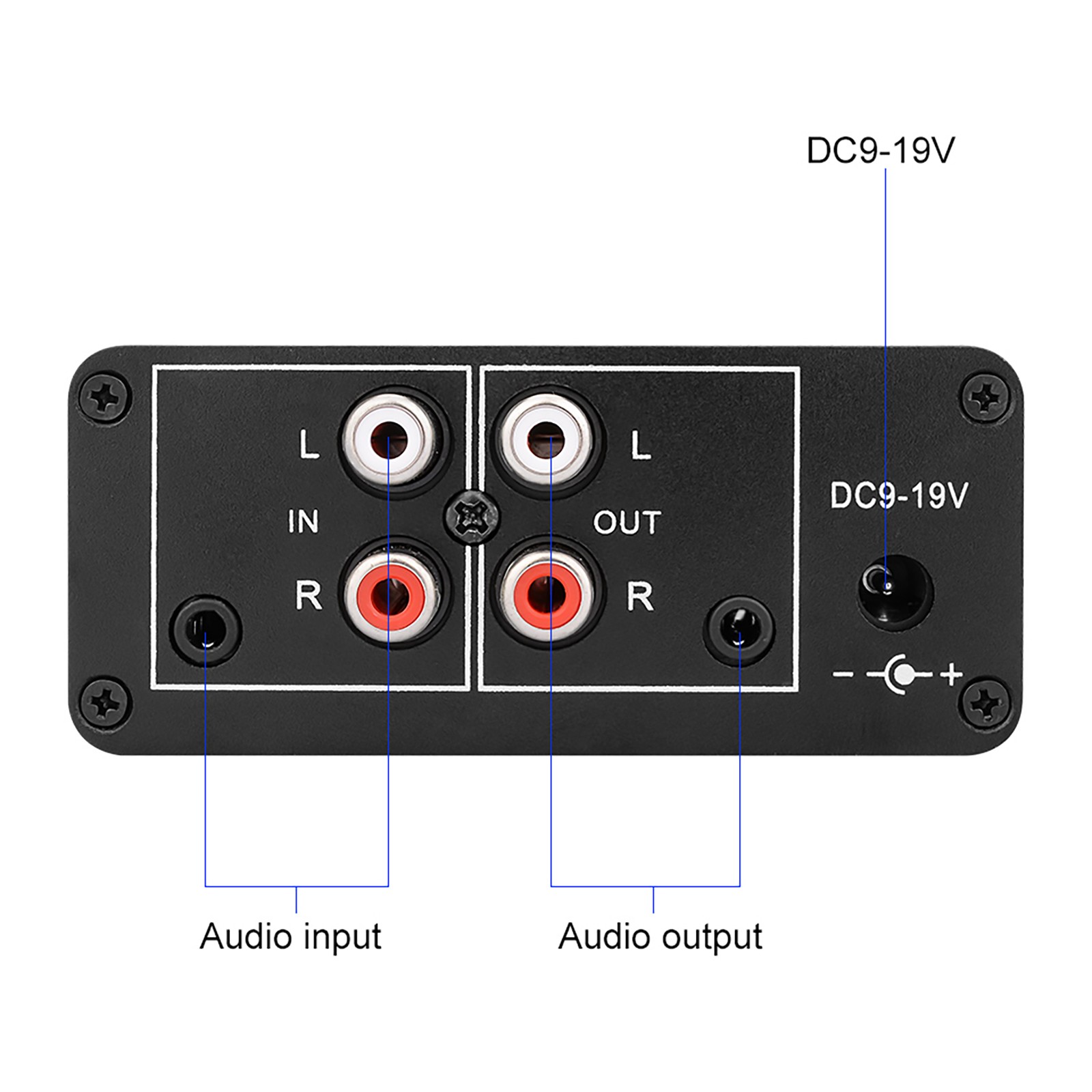 3.5mm Input Output Stereo Audio Preamplifier Headphone Amplifier NE5532 DC9-19V