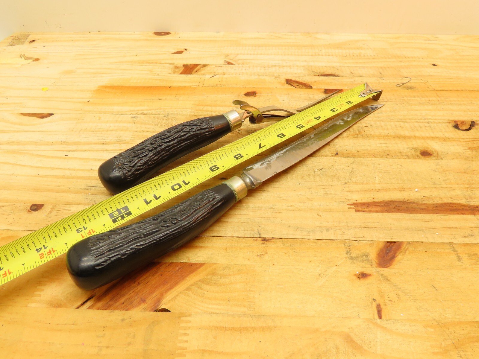 Royal Brand Sharpcutter Carving Fork & Knife Black Handle
