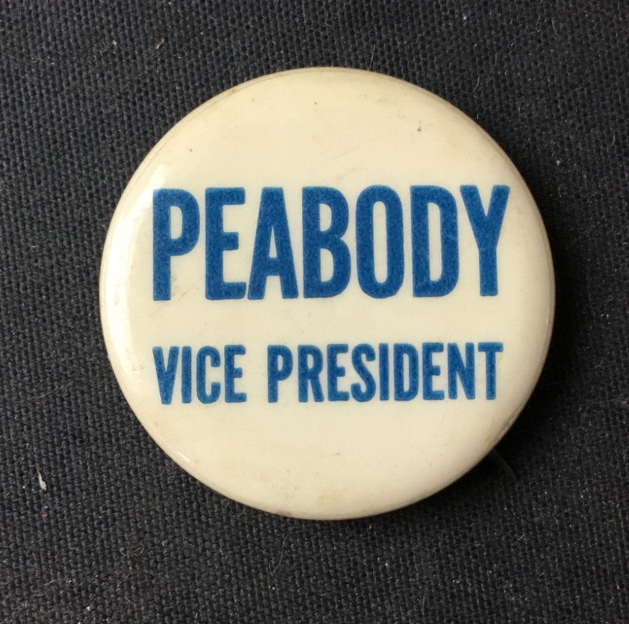 Vintage Endicott Peabody For Vice President 1972 Campaign 1" Pinback Button