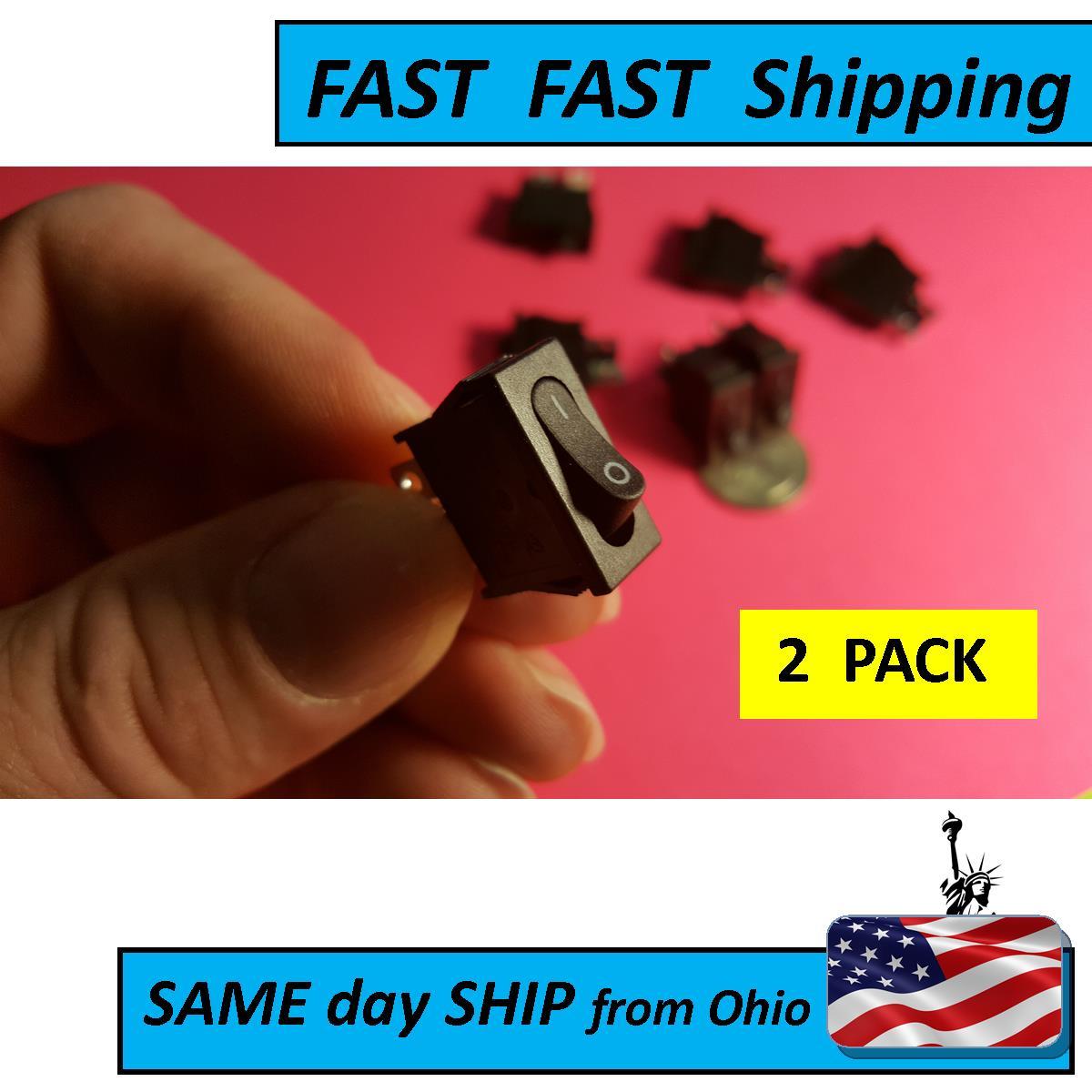 2 x Plastic 2 Terminals SPST 10A/125V 6A/250V Rocker Switch