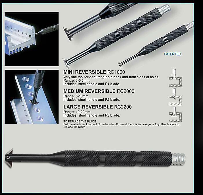 1pc NOGA RC1000 Reversible Mini-countersink Deburring tool with 1pc R1 Blade