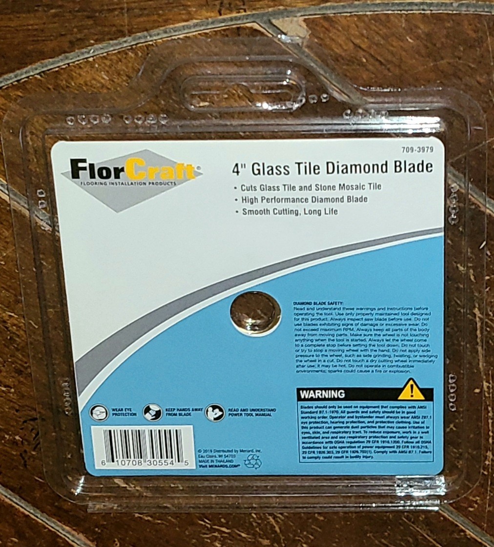 FlorCraft 4-1/2" Glass Tile Diamond Blade ~Designed For Glass Tile~ #709-3987