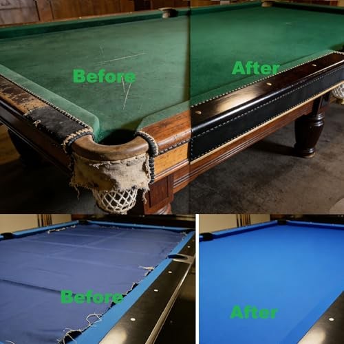 Pool Table Cloth Replacement—Billiard Felt with 6 Rail Strips—Pre 7ft Green