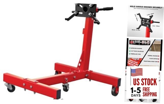 Steel Rotating Wheeled Engine Stand with 360 Degree Adjustable 1500 lb