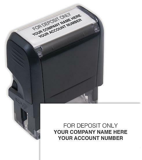 Endorsement Stamper - Self Inking, Custom Layout / Deluxe Item #: 102170B