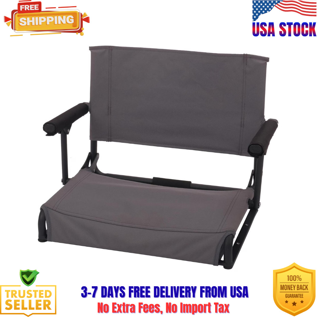 Ozark Trail Hard Arm Stadium Seat, Gray
