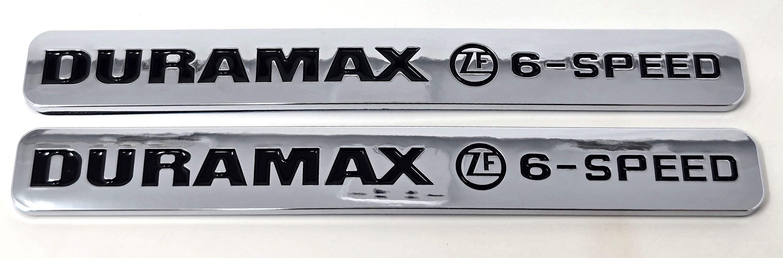 Set of Chrome Door Badges Emblems for 6.6l ZF6 Manual Duramax Diesel Pair