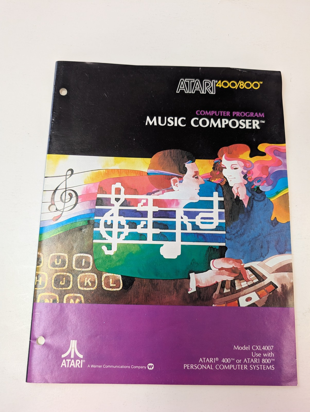 Vintage Atari Music Composer CX-4007 Cartridge Program for Atari 400/800