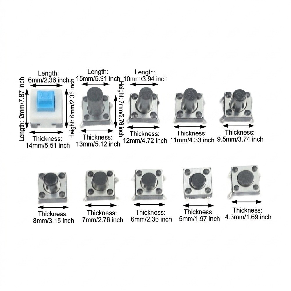 Push Button Tactile Switch Kit 180 Pieces Boxed for Electronic Device Repairs