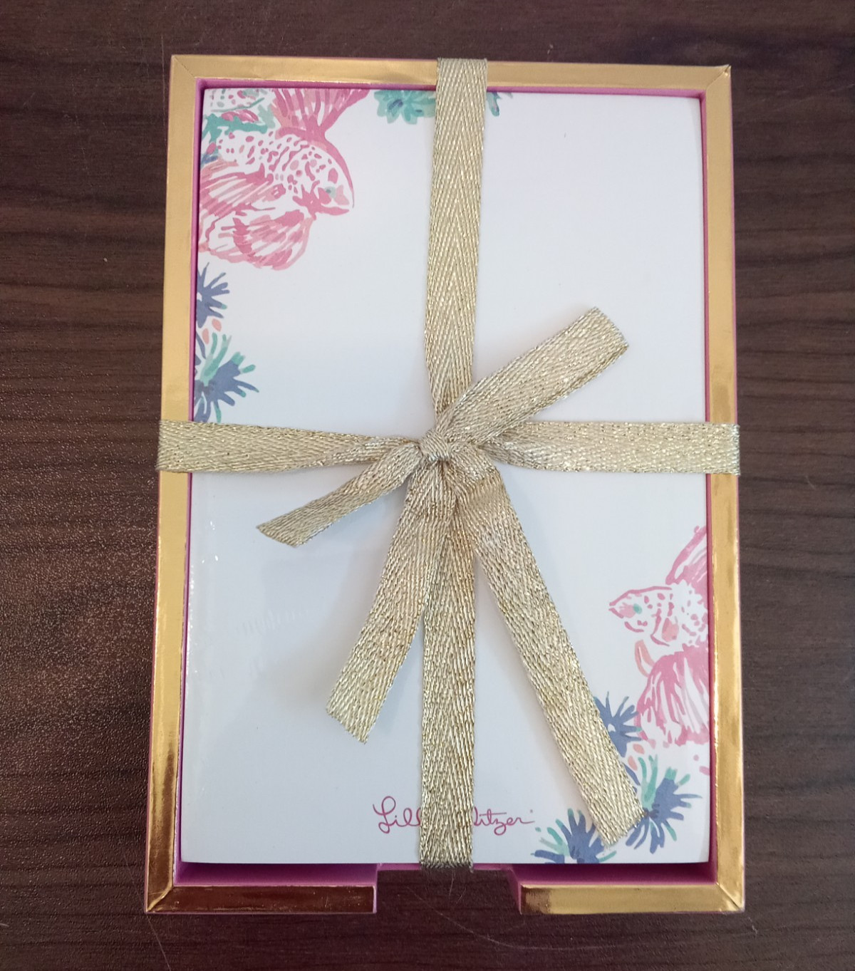 Lilly Pulitzer Note Tray with Note Pad Tiki Pink Gypsea New with Box