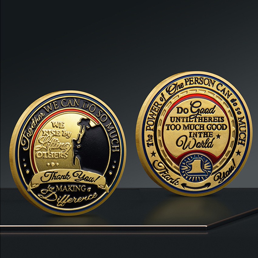 10PCS Thank You For Making A Difference Gold Plated Commemorative Challenge Coin