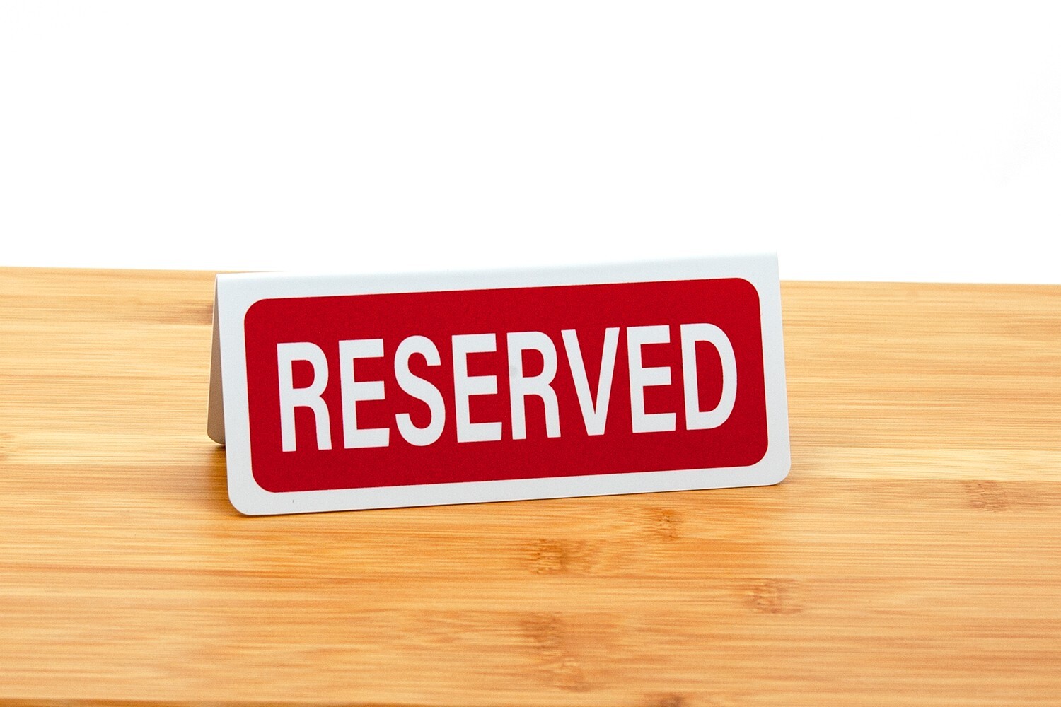 20pk Small Reserved Signs, Tent Style, Red, Free Shipping