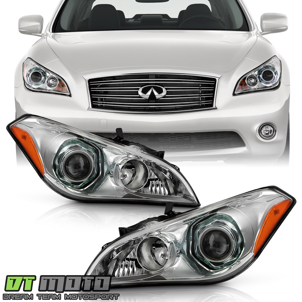 For 2011-2013 Infiniti M37 M56 w/o AFS Projector Headlights Headlamps Left+Right