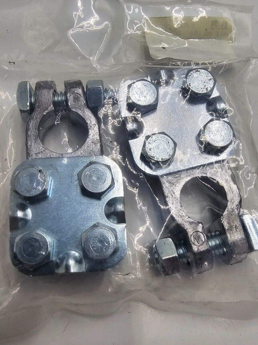 (QTY 8) 4 Spot Flat Battery Terminal For SAE Top Post Clamp, Aluminum