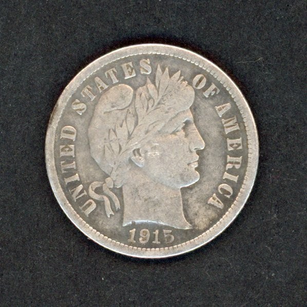 United States 1915-S Barber Dime VF Circulated Better Date Low Mintage