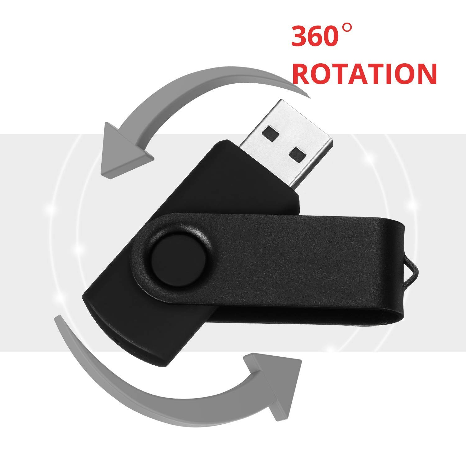 DataOcean 2 Pack 64GB USB 2.0 Flash Drive Memory 64GB, X 2(Black Silver)