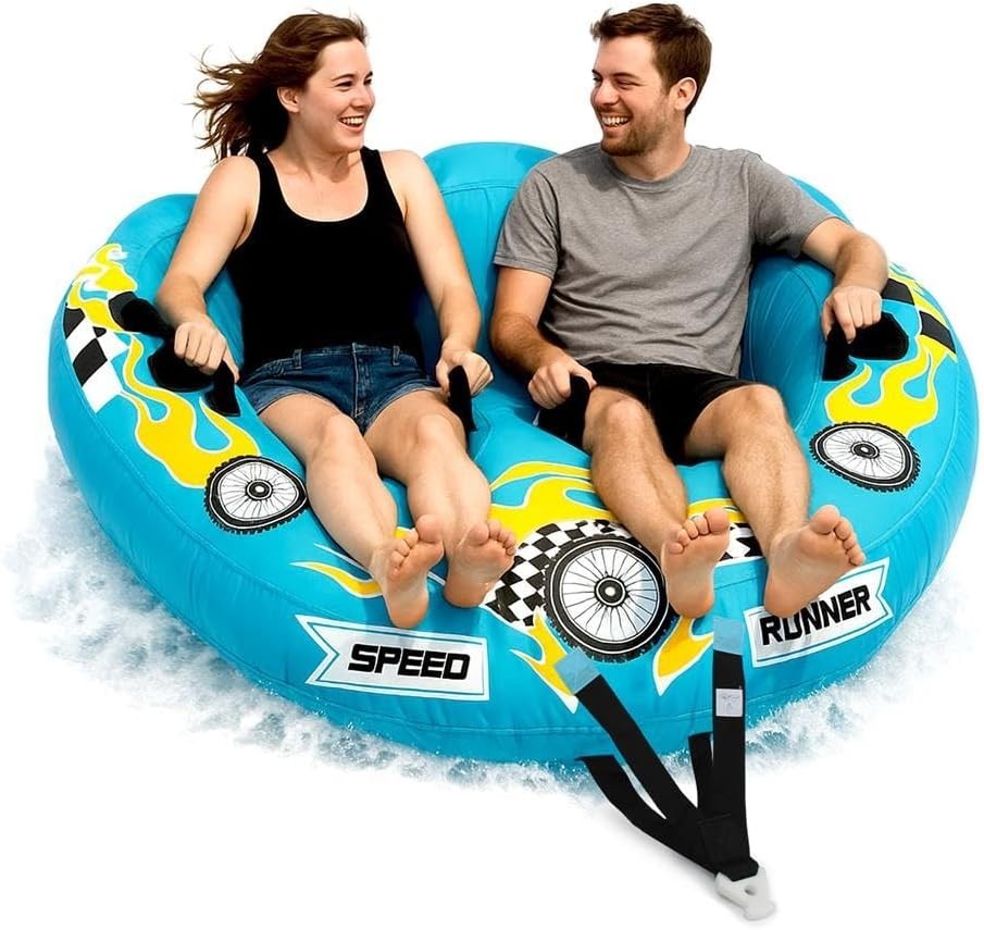 SereneLife 2 Person Towable Tube, Inflatable, 420D Nylon/PU Coating SLTOWBL10