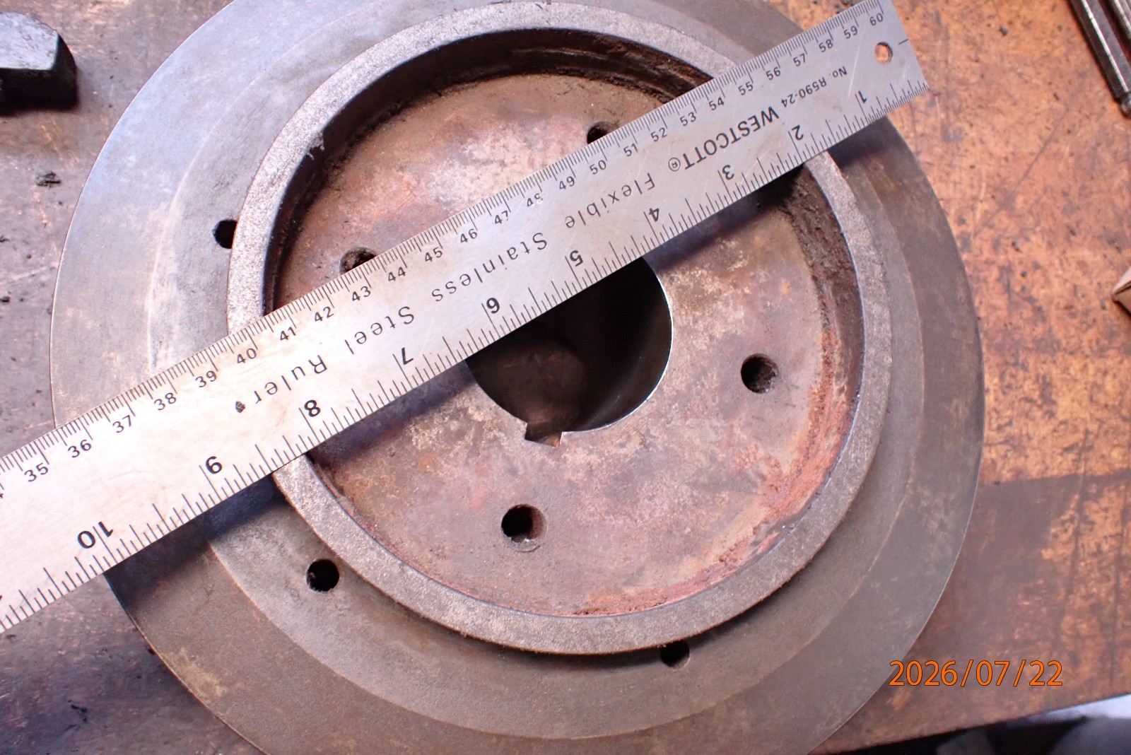 OLDER LARGE SURFACE GRINDING GRINDER WHEEL ARBOR HUB WITH WEIGHTS FOR ...