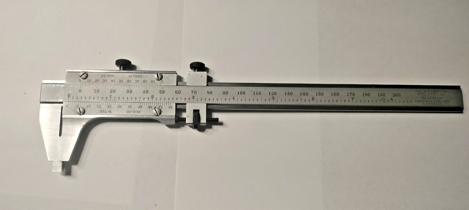 1 - Starrett #123 E & M 200mm/8" Master Vernier Caliper