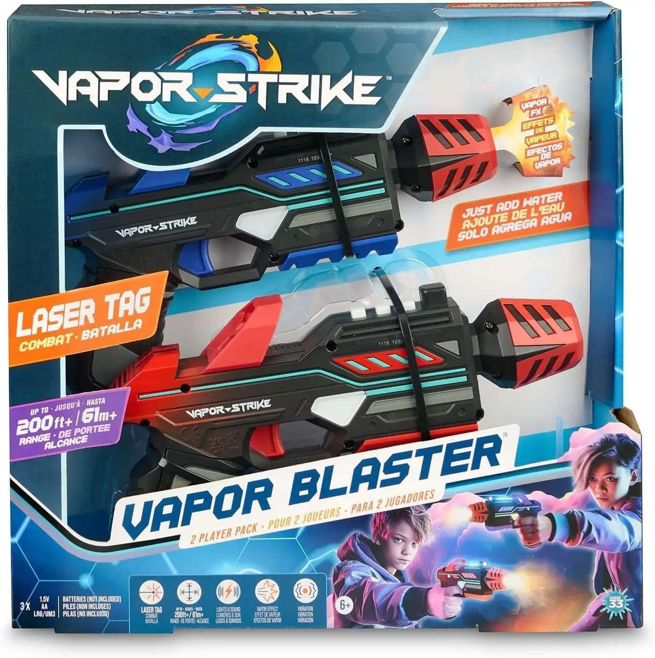 Vapor Blasters 2 Player Pack, Lights, Sounds & Vapor Effects, Laser Tag Style...
