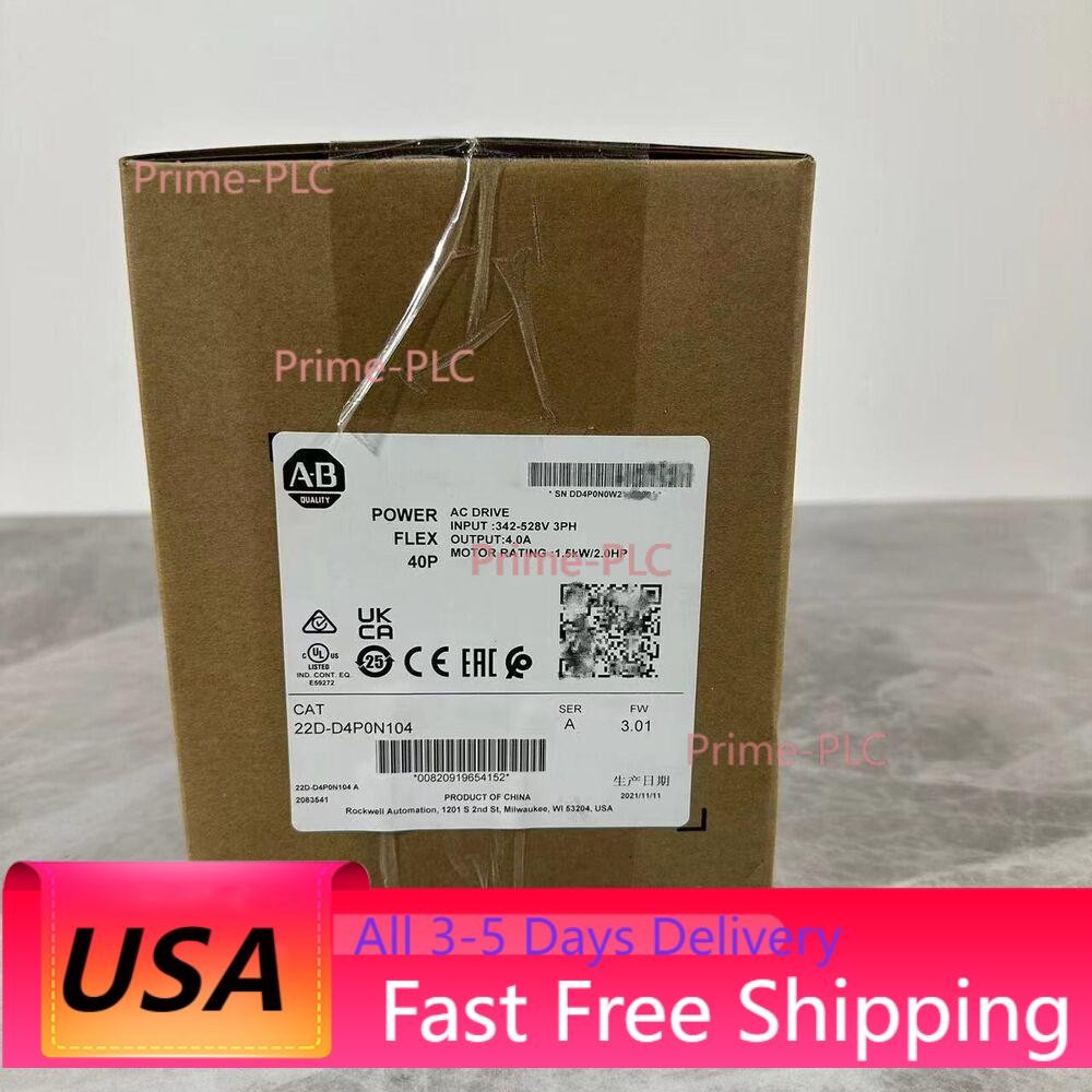 New original Allen Bradley PowerFlex 40 VFD 1.5kW 2HP 22D-D4P0N104 Free Shipping