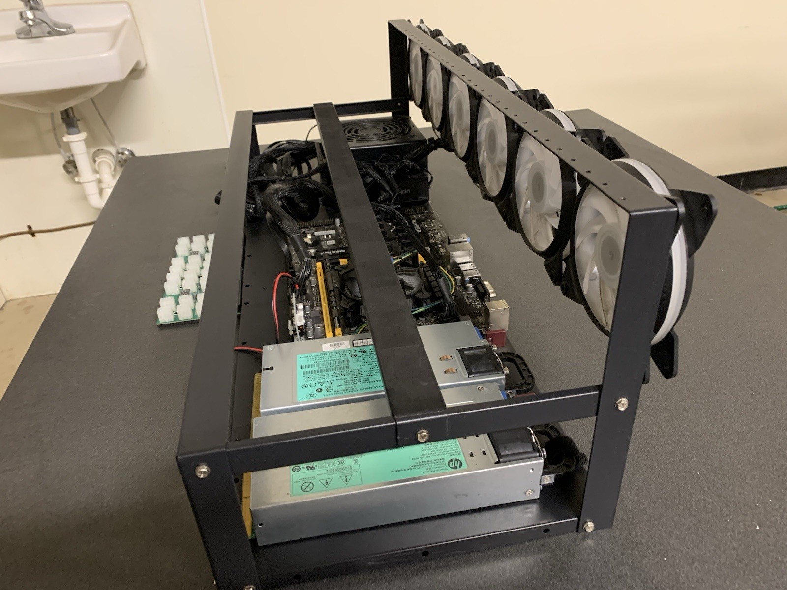 Crypto mining rig, 12 GPU Slot, TB 360-BTC Pro, Complete Set [NO GPUs]