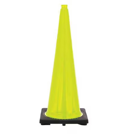 Zoro Select Rs90045ct-Lime Traffic Cone, Pvc, Non-Reflective, 36 In Height, 10,