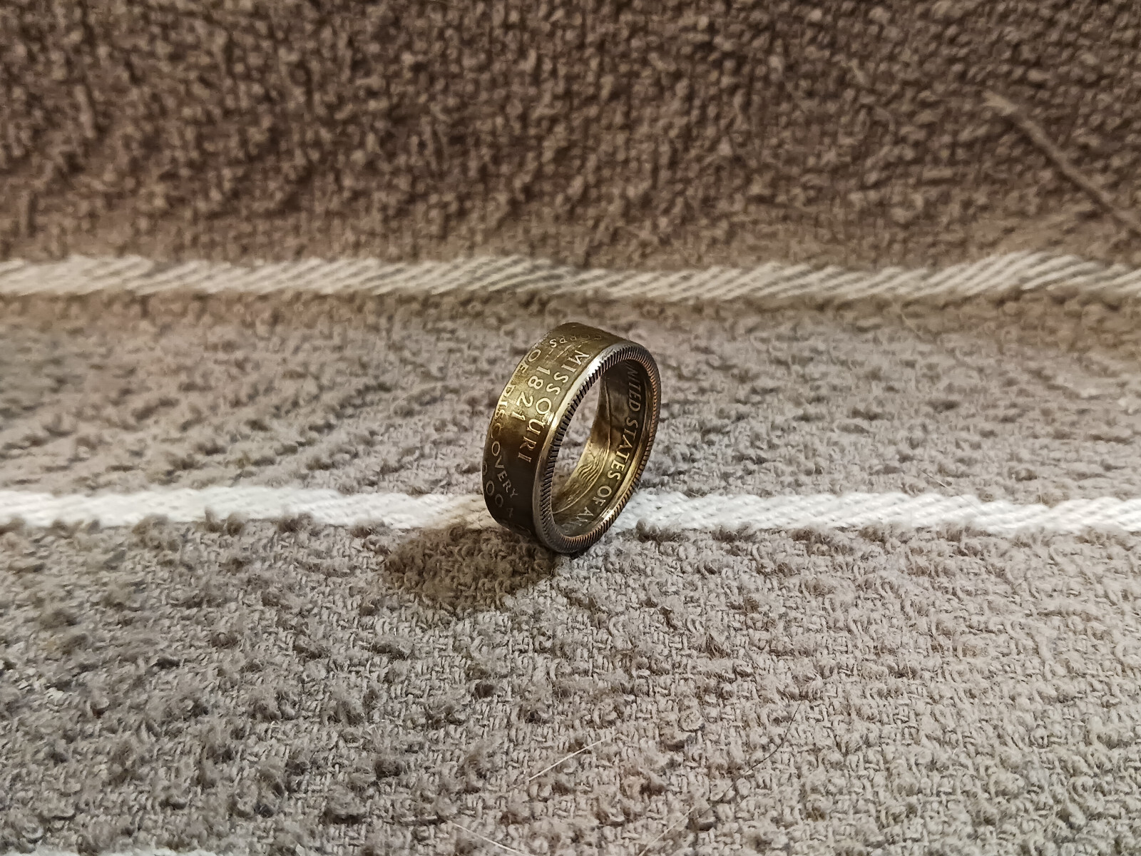 Missouri State Washinghton Quarter coin Ring size 7  2003 clad