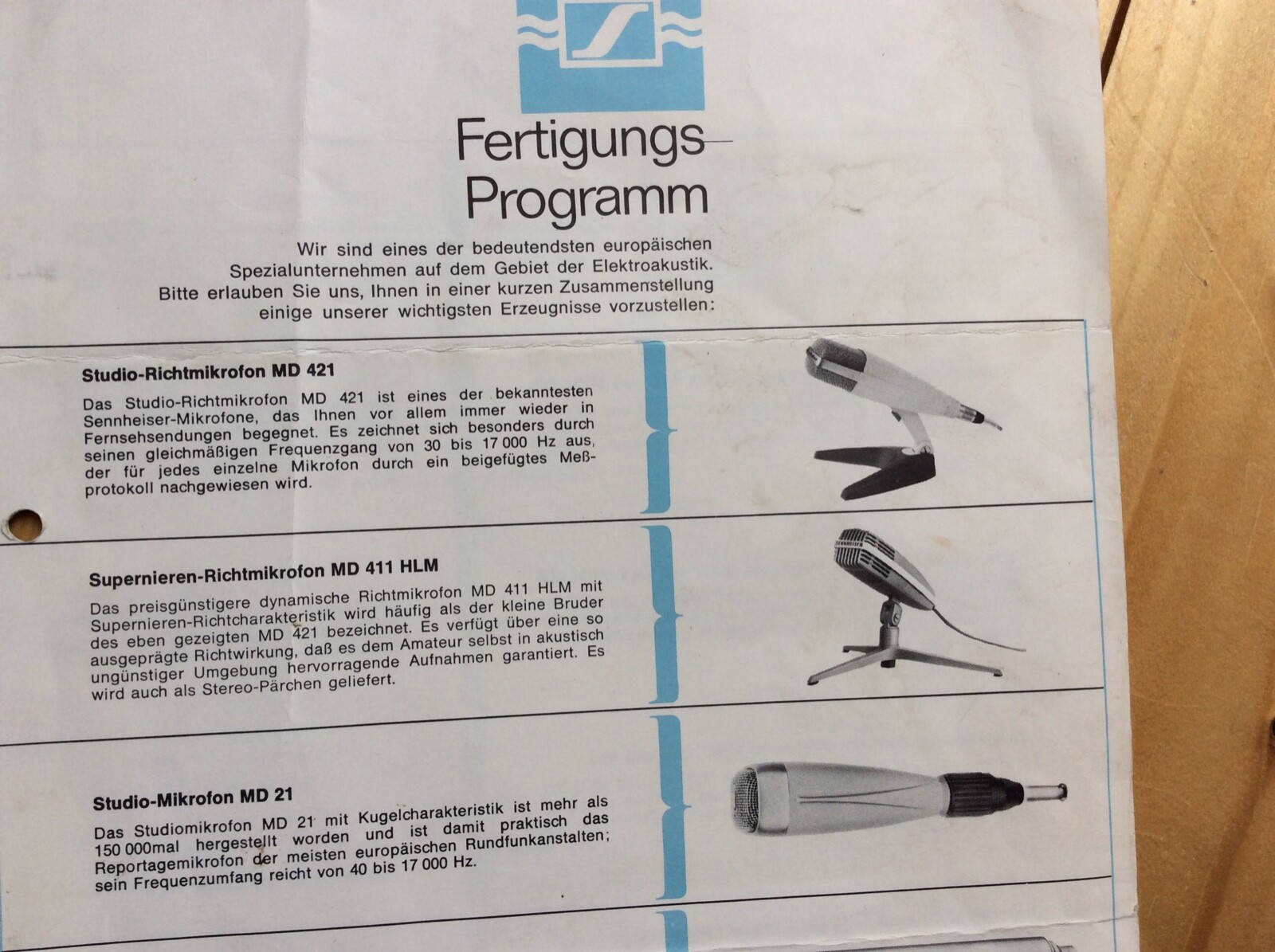 Overview Production Program Sennheiser