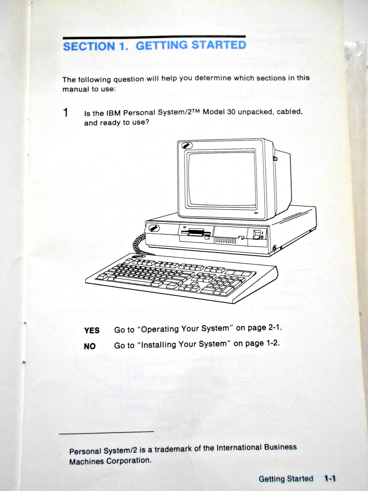 IBM Personal System/2 Model 30 Guide to Operations