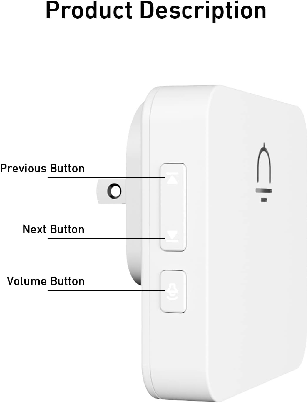 Wireless Doorbell 2 Buttons - Hassle-Free Installation, 1000Ft Range, Adjustable