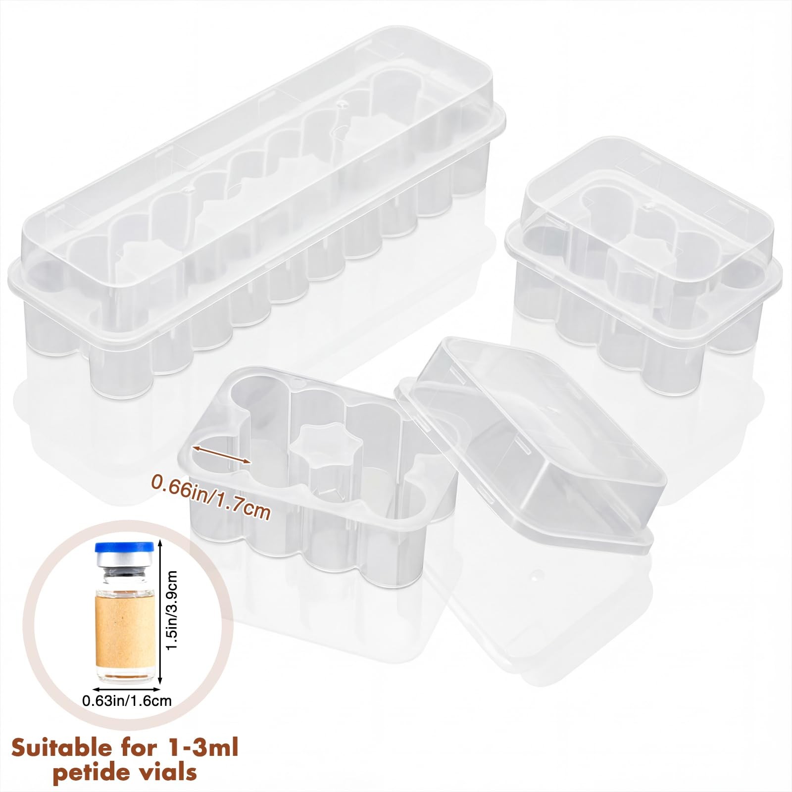 3 Pack Insulin Vials Refrigerator Storage Case Holders 3 ml Peptide Vial Prot...
