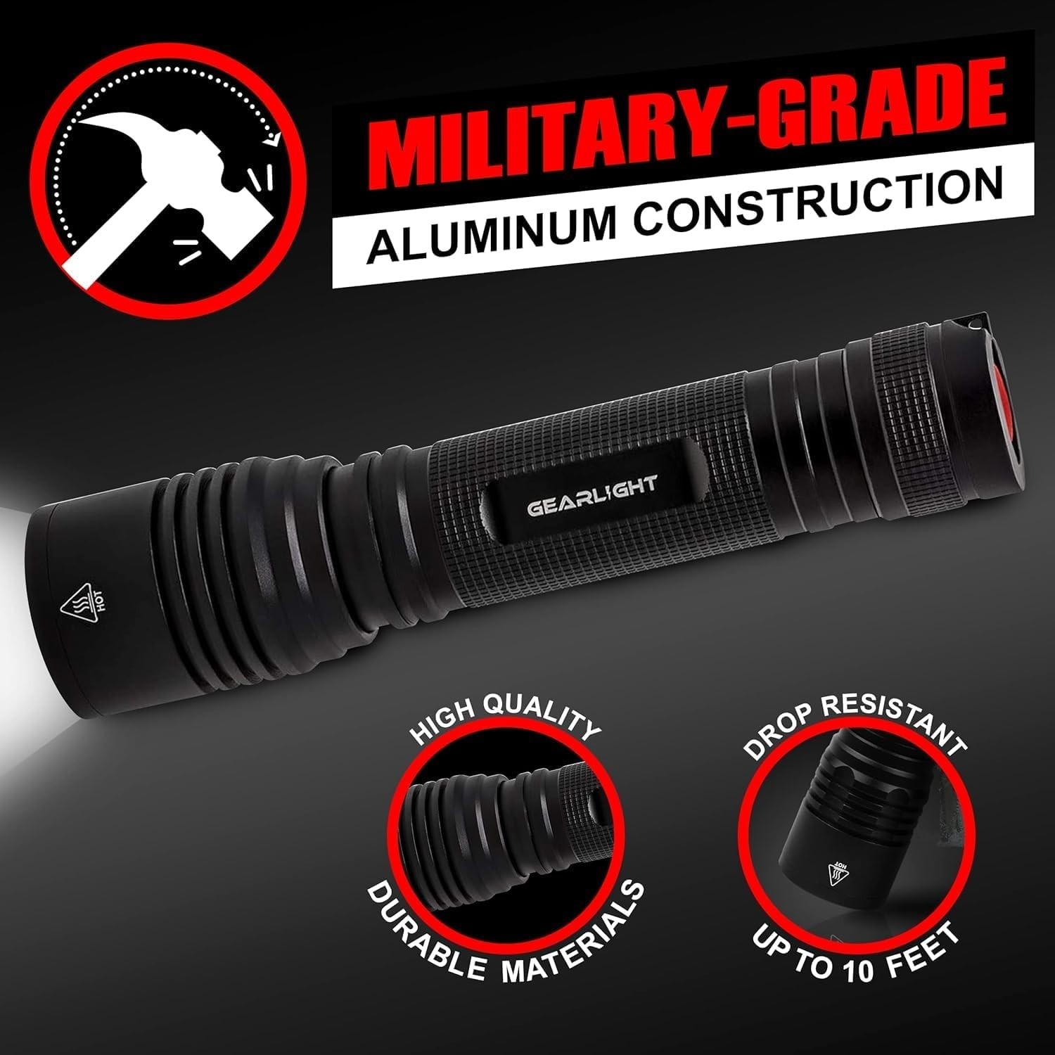 GearLight S2000 LED Flashlight High Lumens - Super Bright & Powerful #00001