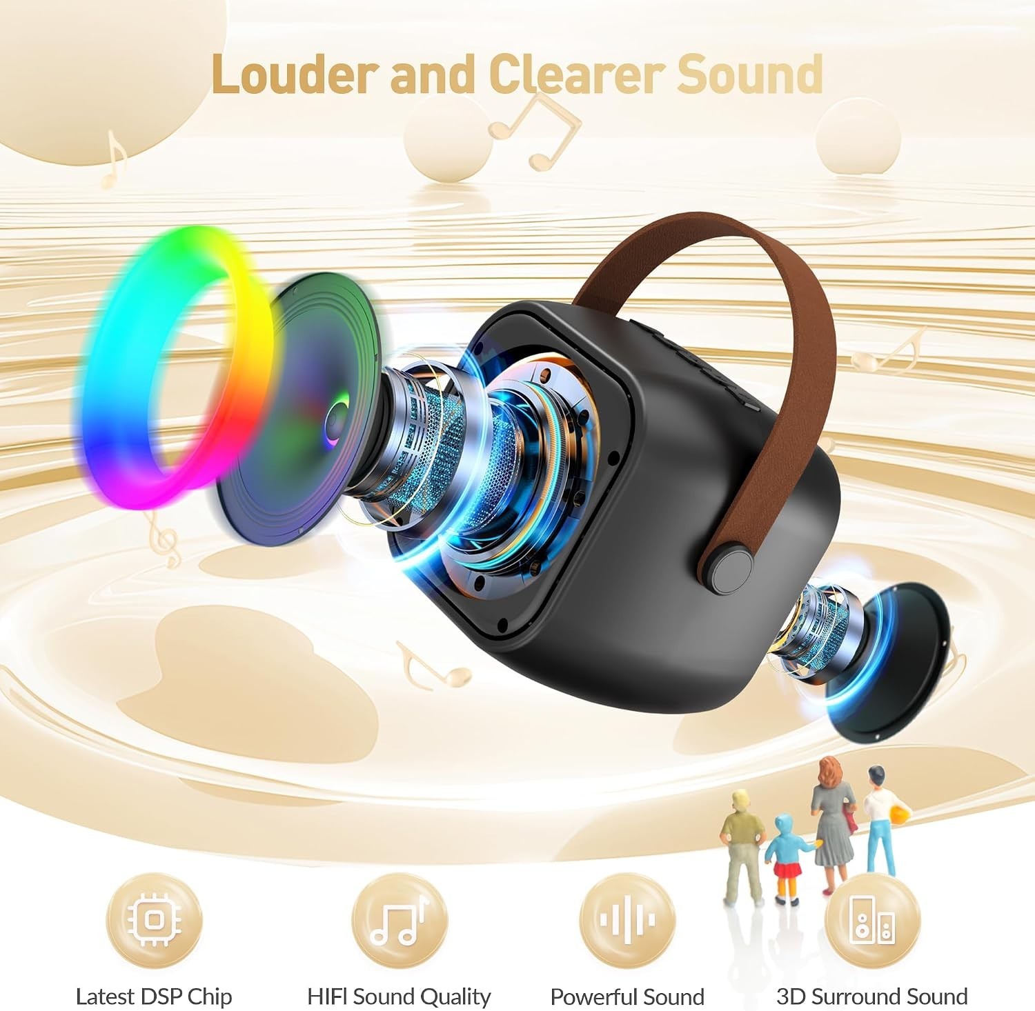 Versatile Mini Karaoke Machine for Family Parties - Bluetooth & Wireless Mics