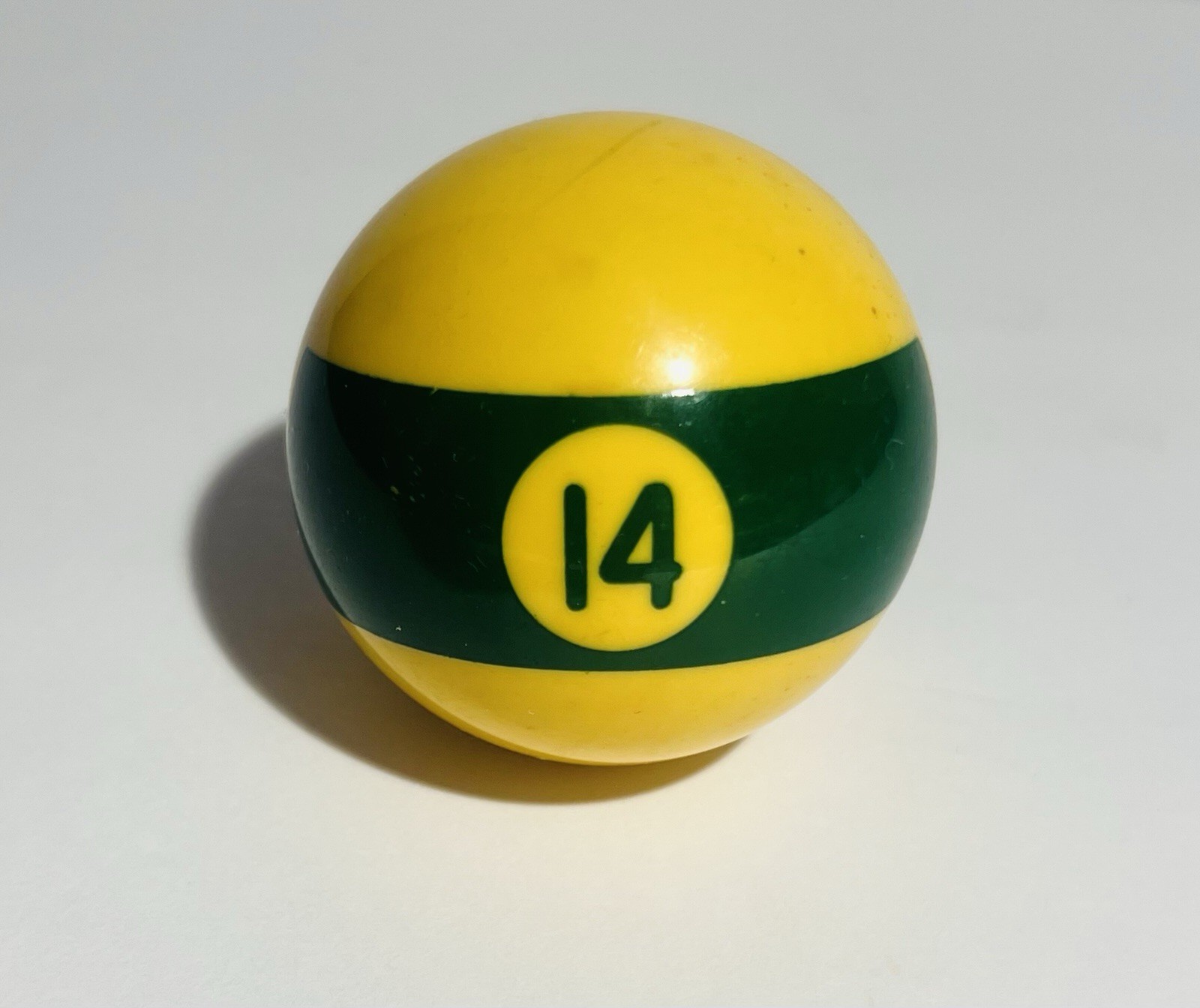 Vintage Pool Ball Number 14 Green Broken Striped Replacement