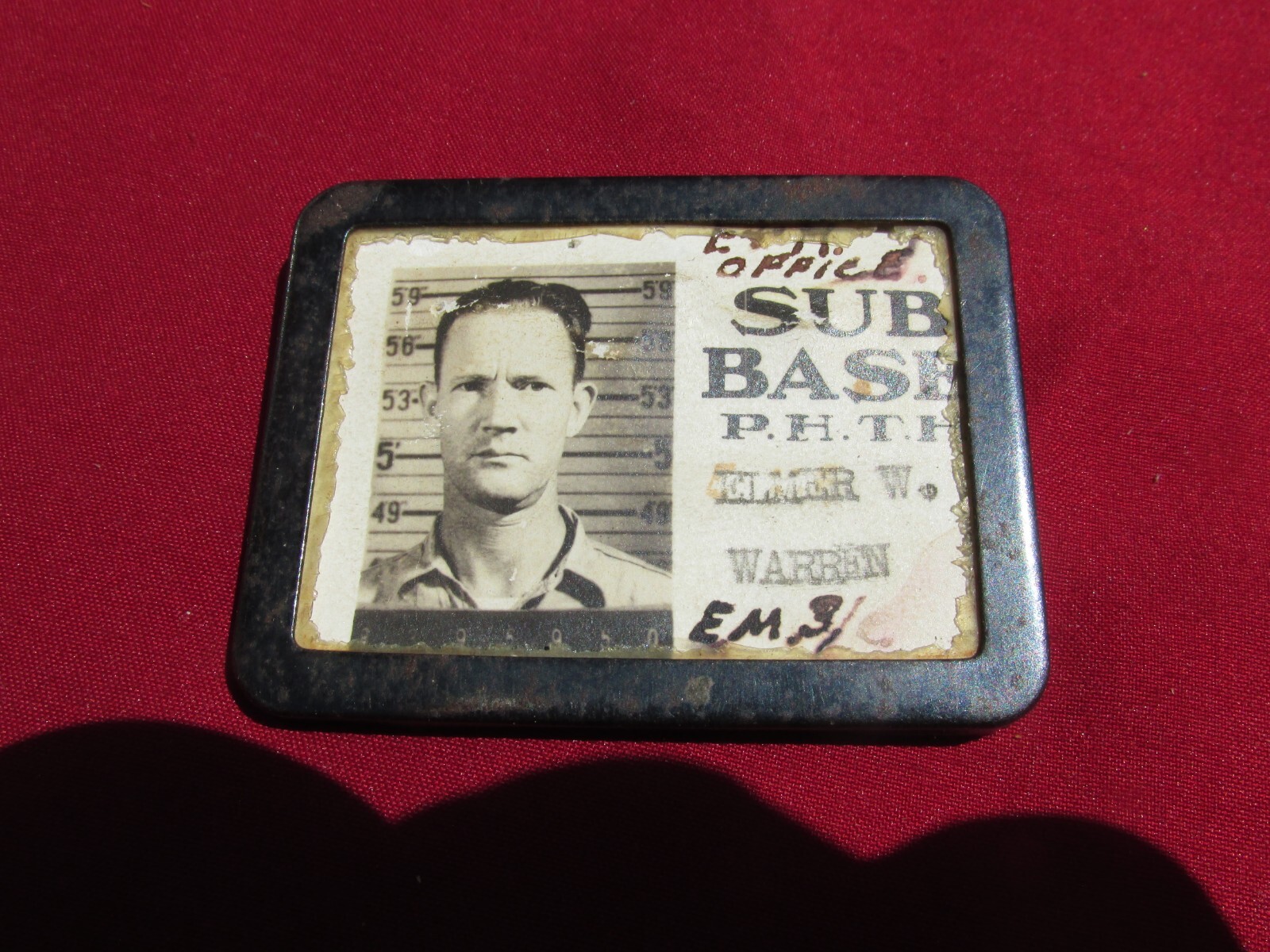 named photo ID badge Sub Base Pearl Harbor Territory of Hawaii US Navy EM3