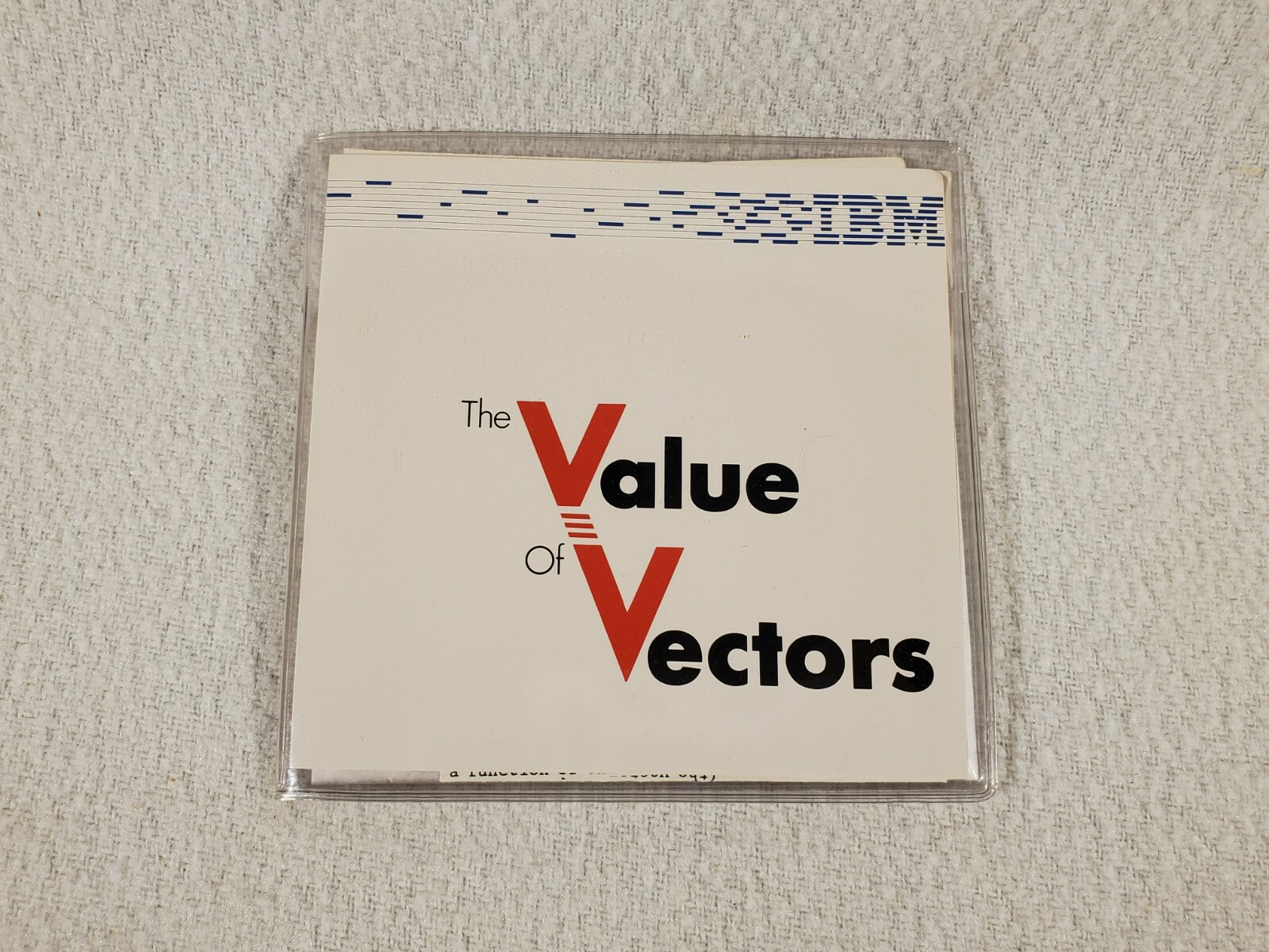 Vtg 1985 Software ~ IBM The Value of Vectors Presentation ~ 5.25" Floppy Disk