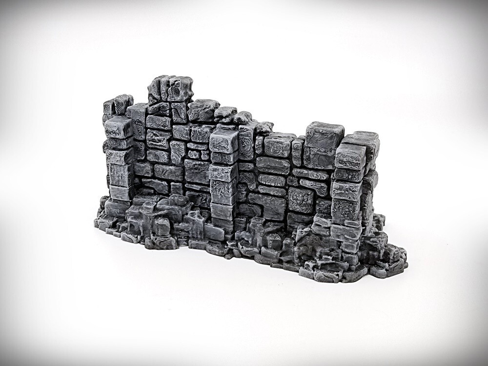 Ancient Ruins Terrain - Basic Wall "A" (Large) - Tabletop Wargaming RPG terrain