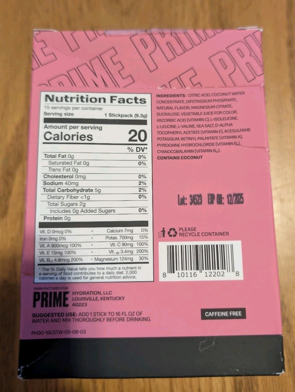 PRIME Hydration+ Sticks STRAWBERRY WATERMELON | 15-pack