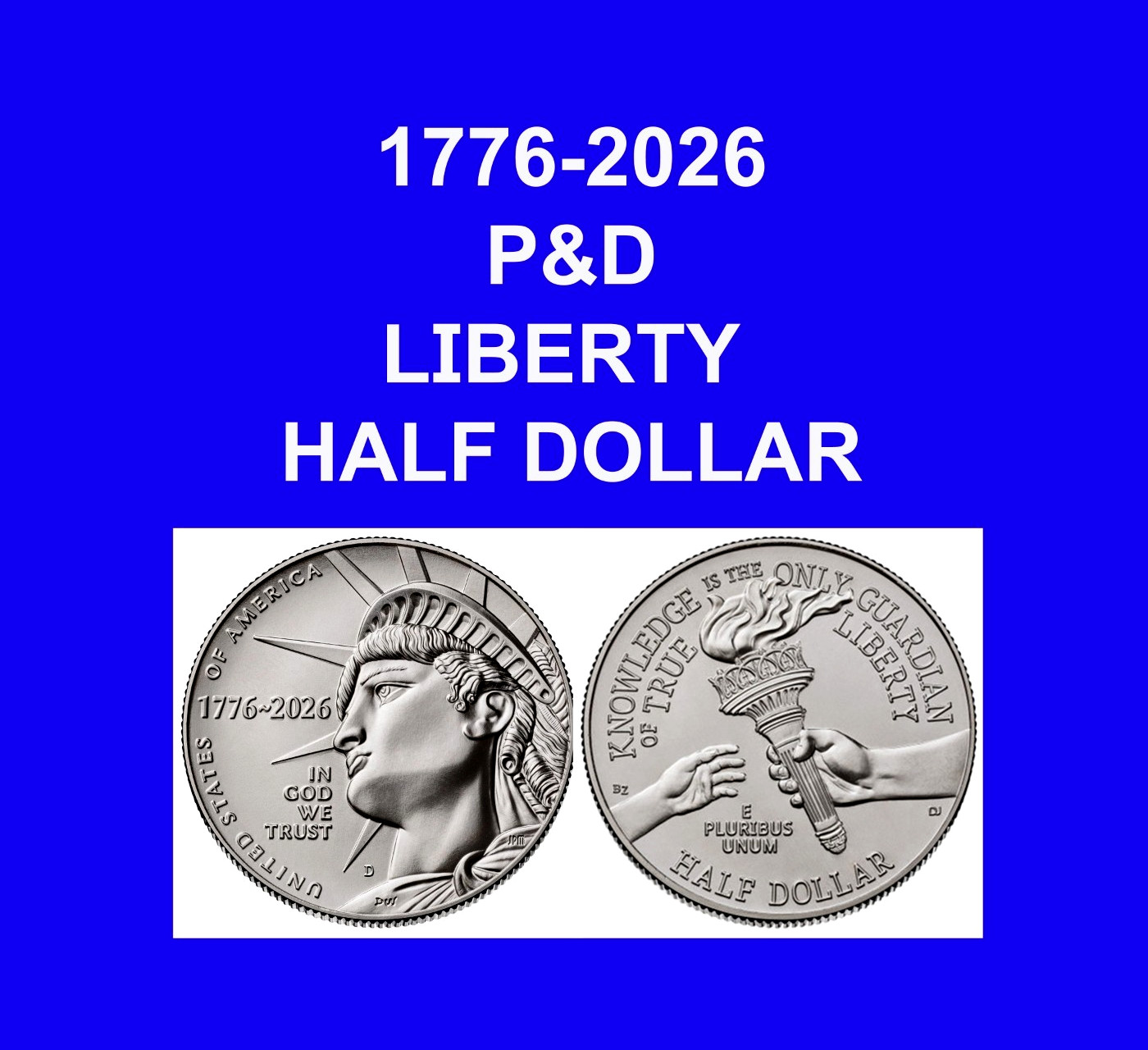 1776-2026 P&D LIBERTY HALF DOLLARS "2" FROM UNCIRCULATED MINT SET