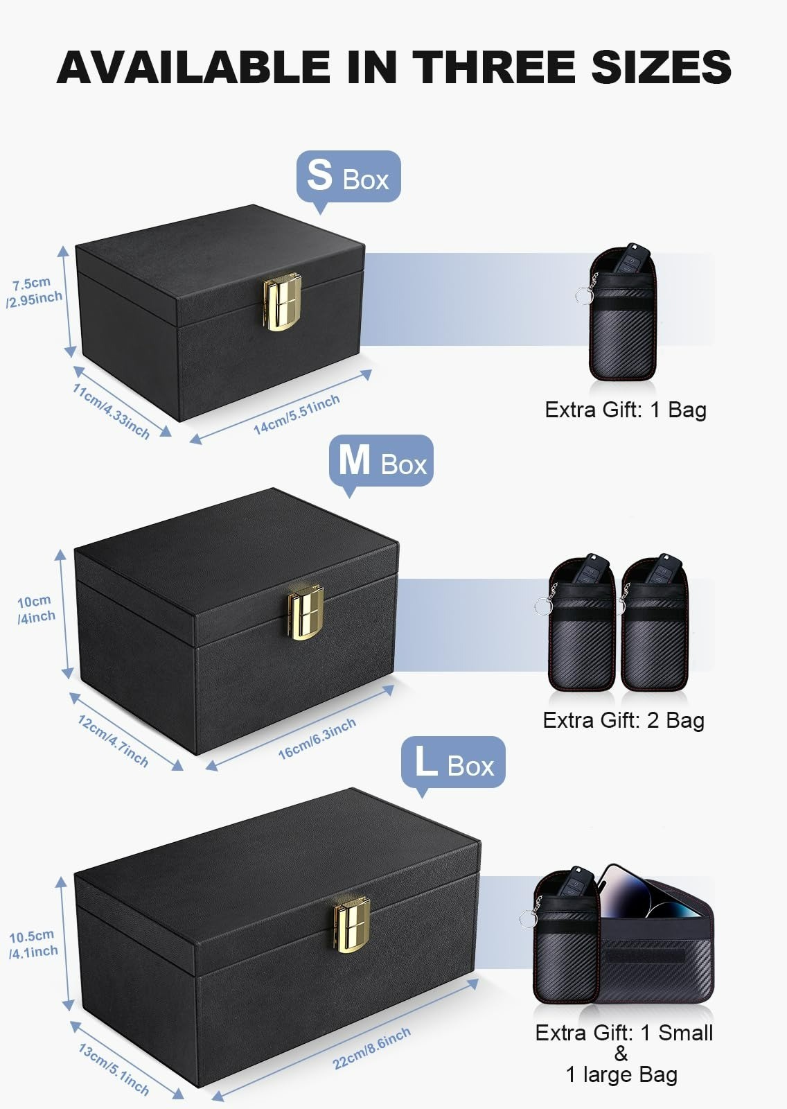 Samfolk Faraday Box with Faraday Bags - Keyless Car Key Safe Protector