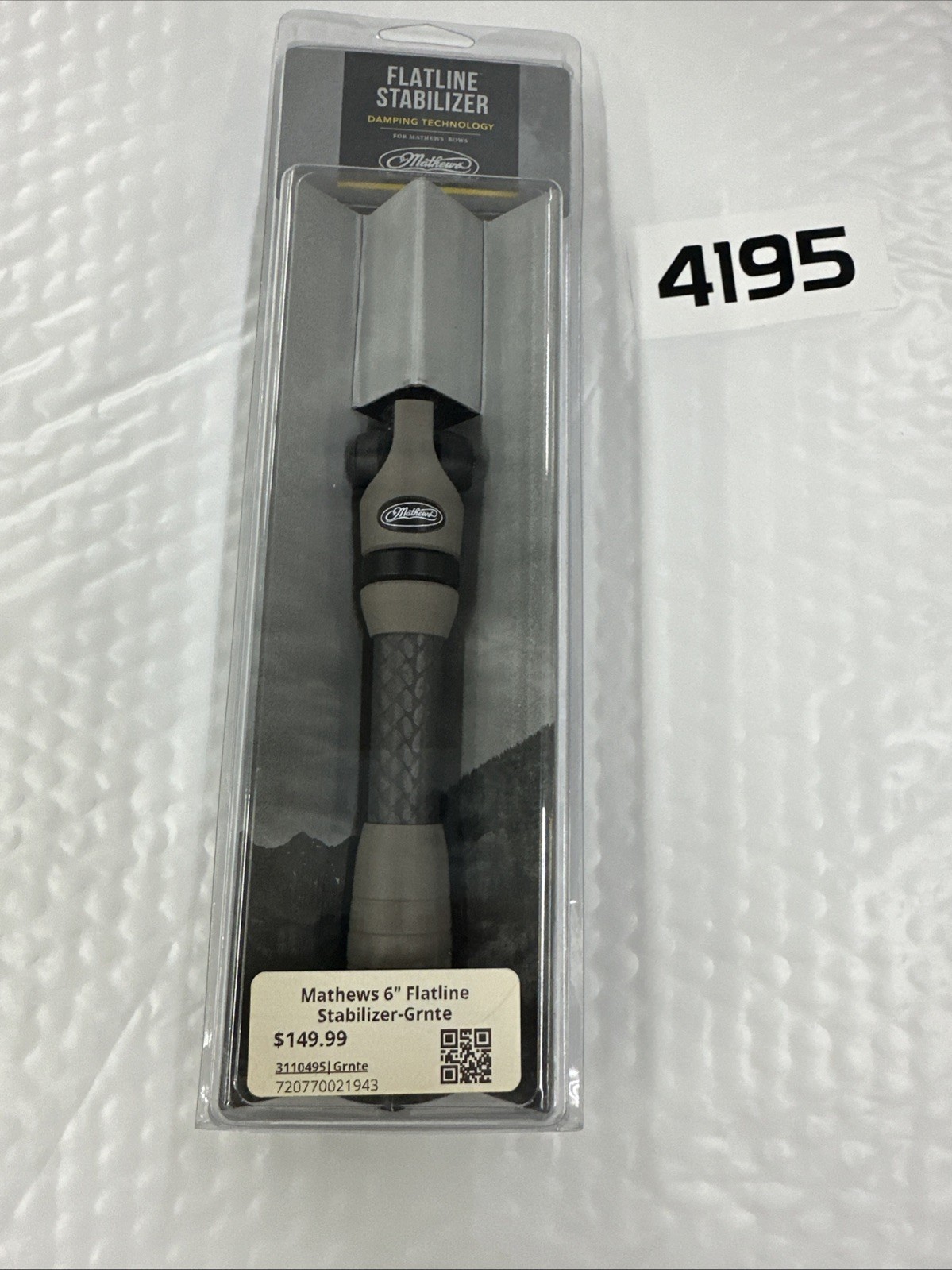 Mathews Flatline Bow Stabilizer- 6” Flat Line - Granite Finish - Item 4201