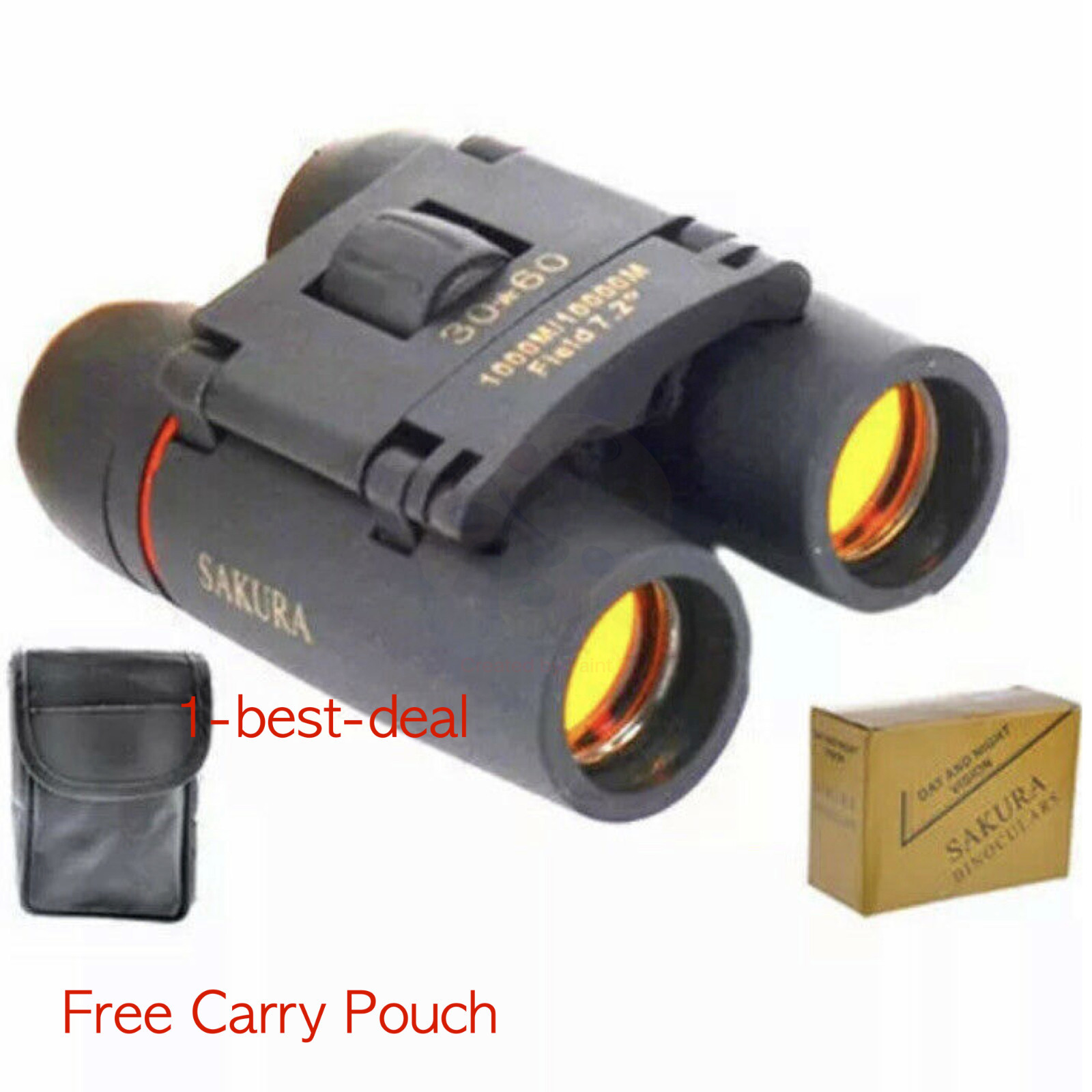 ORIGINAL SAKURA BINOCULARS COMPACT MINI 30 x 60 DAY And NIGHT VISION TELESCOPES