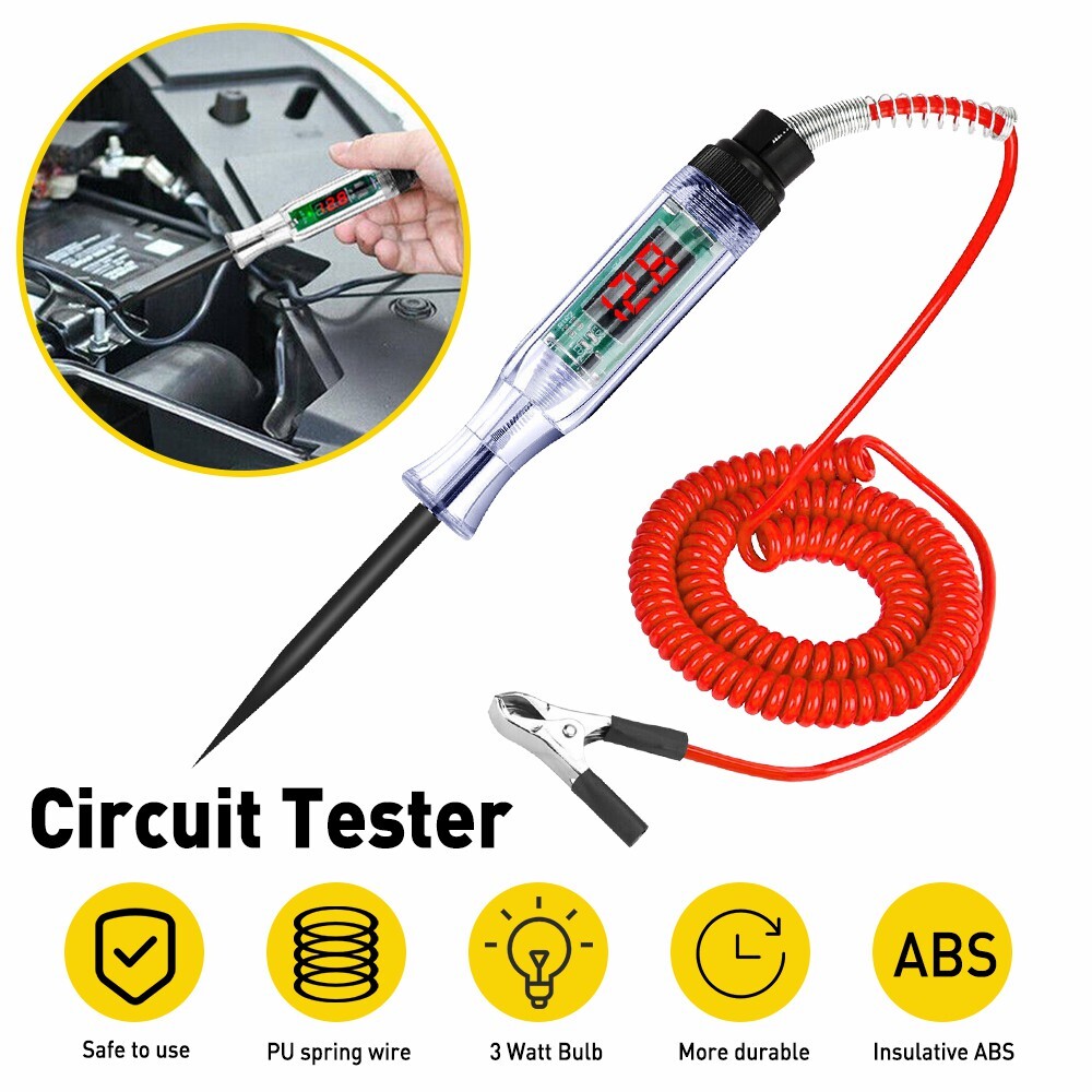 Car Circuit Tester Pen Auto Fuse Test Probe Light Tool For 6V 12V 24VDC Voltage