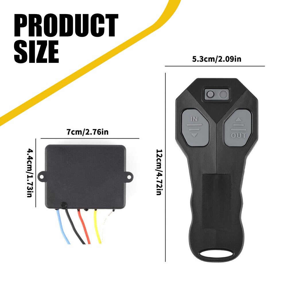 12V ATV SUV UTV Wireless Winch Remote & Receiver Control Kit Switch Handset